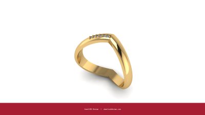 Gold ring with marquise cut stones in a prong setting - JewelCAD Design Bangkok