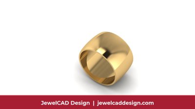 Simple polished gold band ring with smooth finish - JewelCAD Design Bangkok